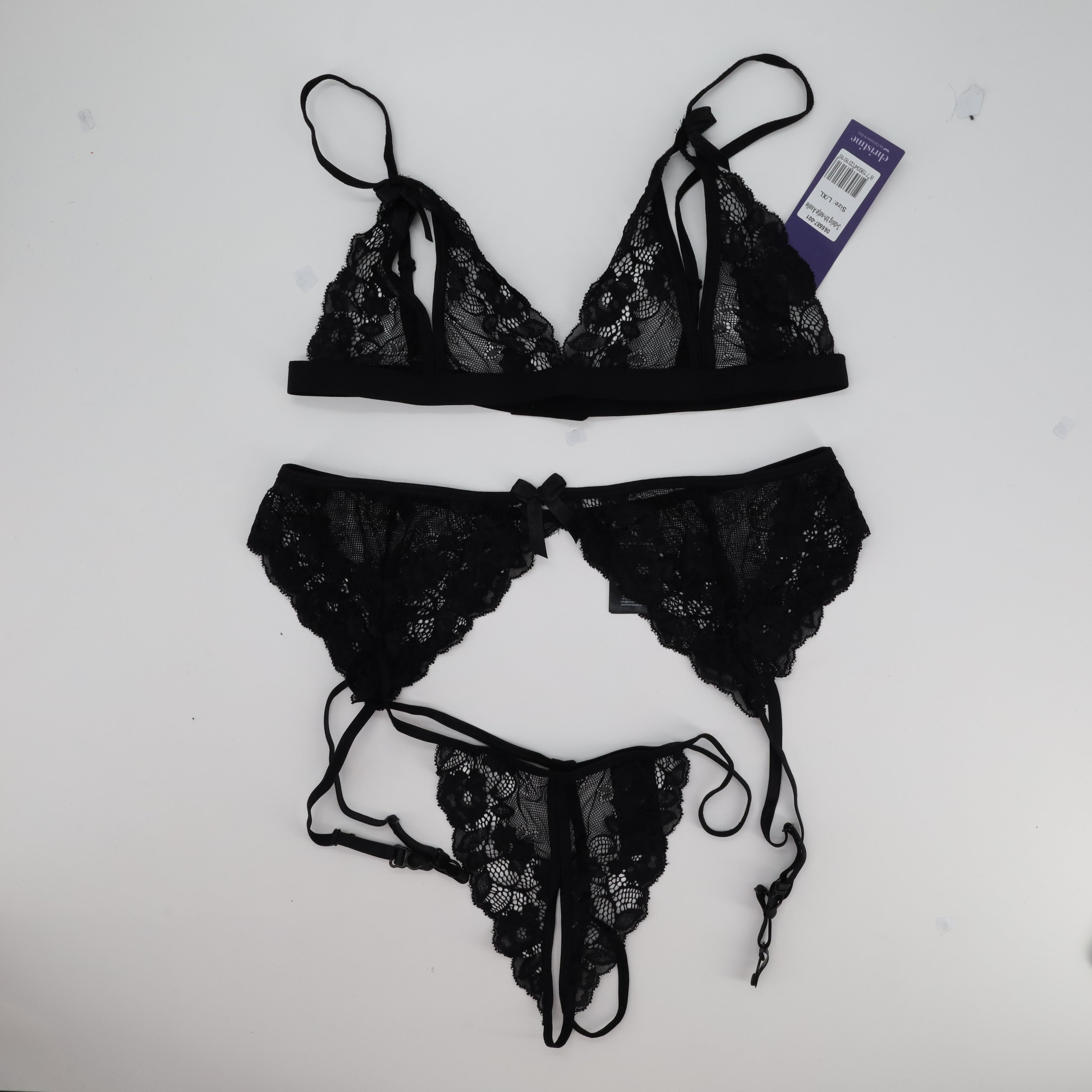 Ensemble de lingerie sexy Christine par Christine Leduc Noir