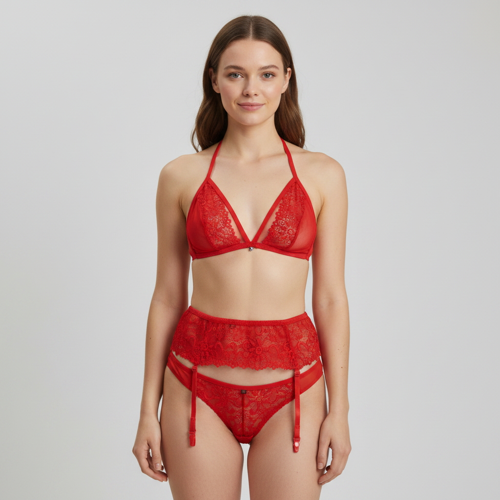 Ensemble de lingerie sexy Obsessive Rouge