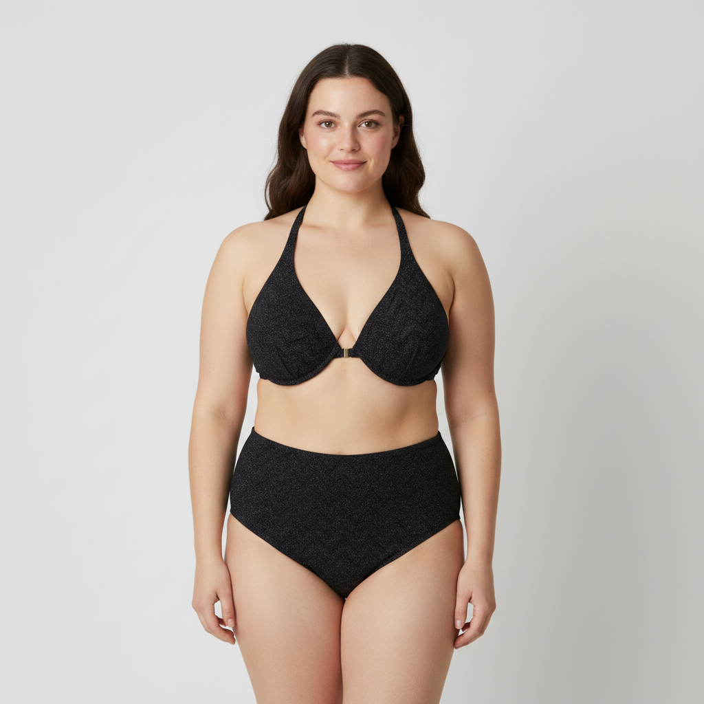 Haut de maillot Rose Noir