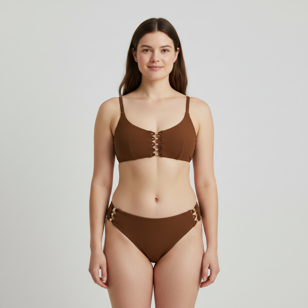 Haut de maillot Rose Marron