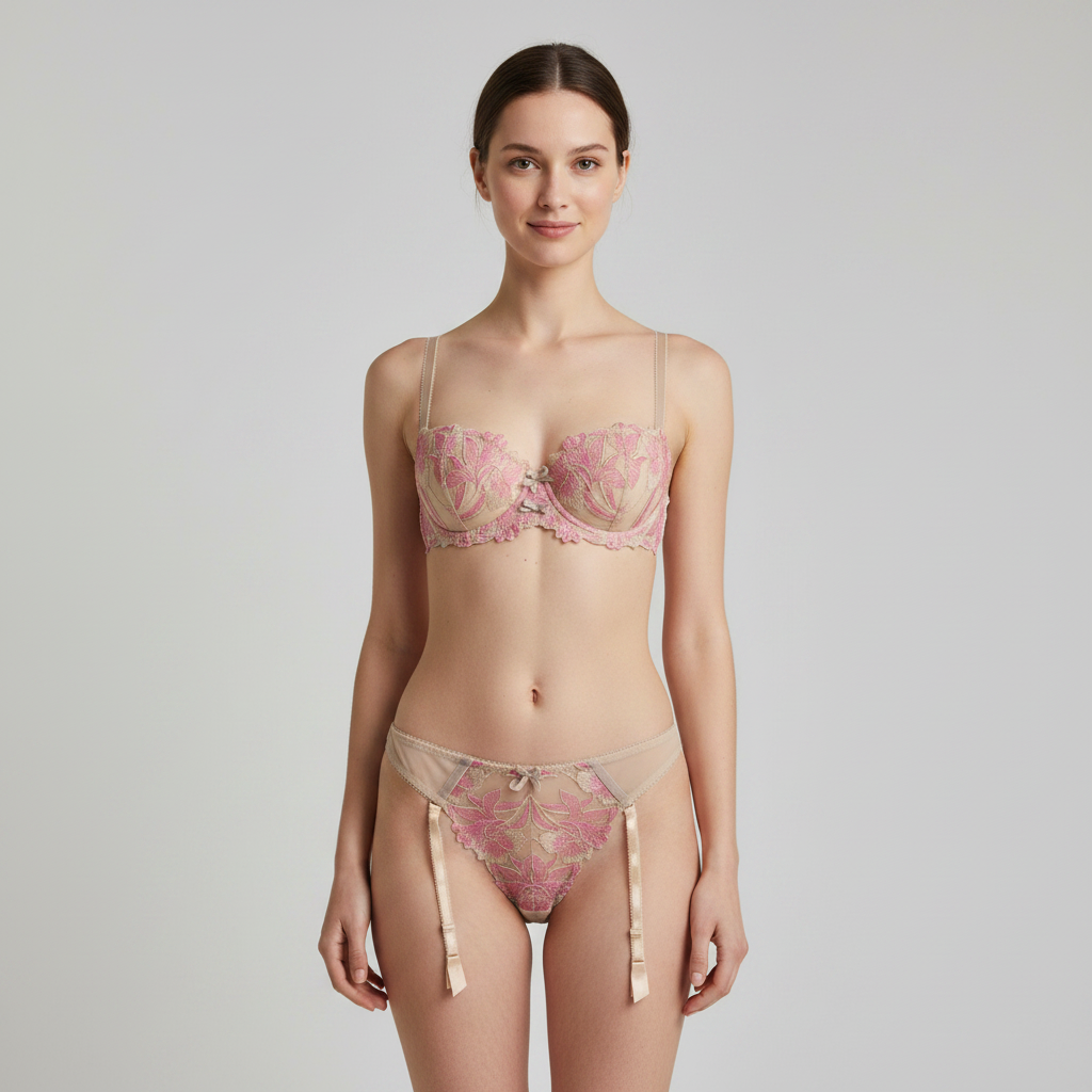 Ensemble de lingerie sexy Ici et Maintenant Rose