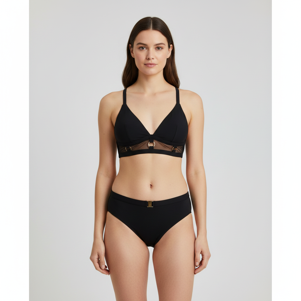 Haut de maillot Rose Noir