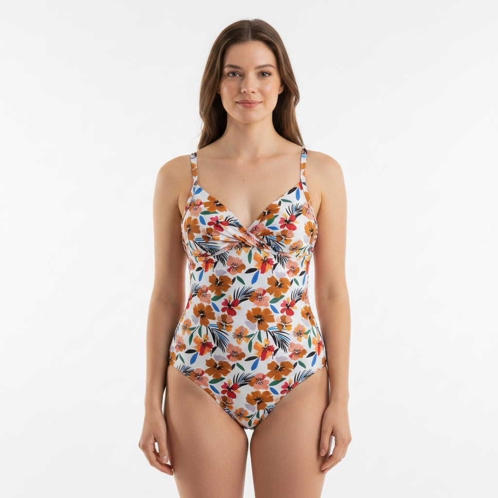 Maillot 1 pièce RougeGorge Blanc