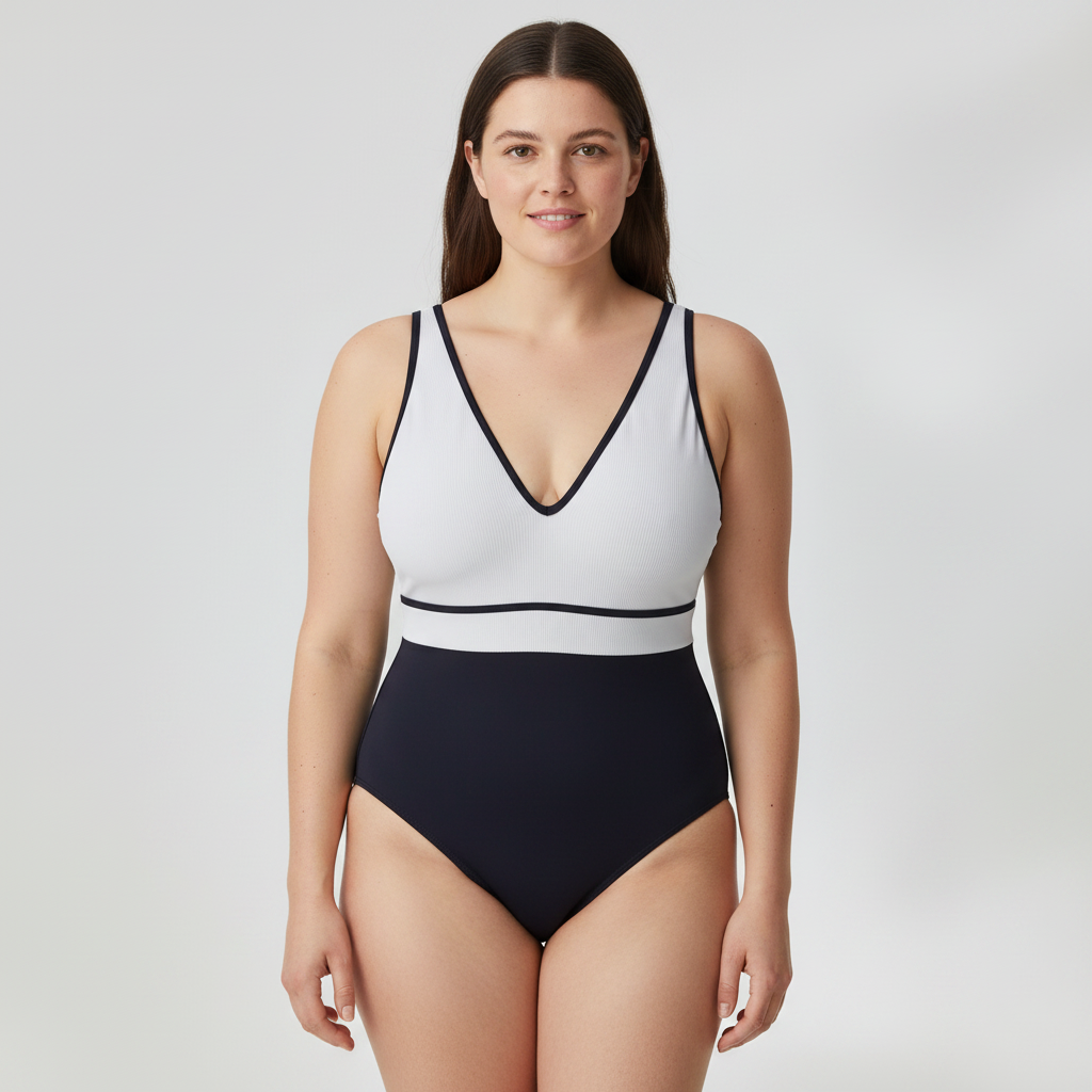 Maillot 1 pièce RougeGorge Blanc