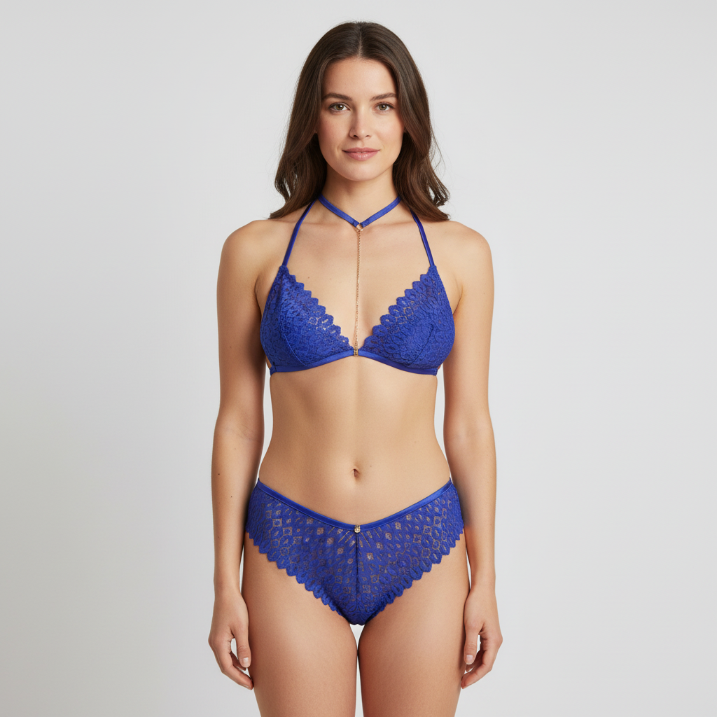 Ensemble de lingerie sexy Rose Bleu