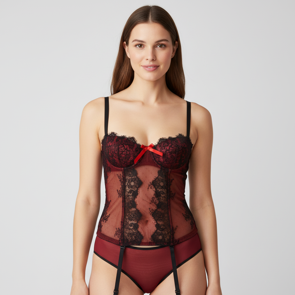 Guêpière Lady de Paris Rouge