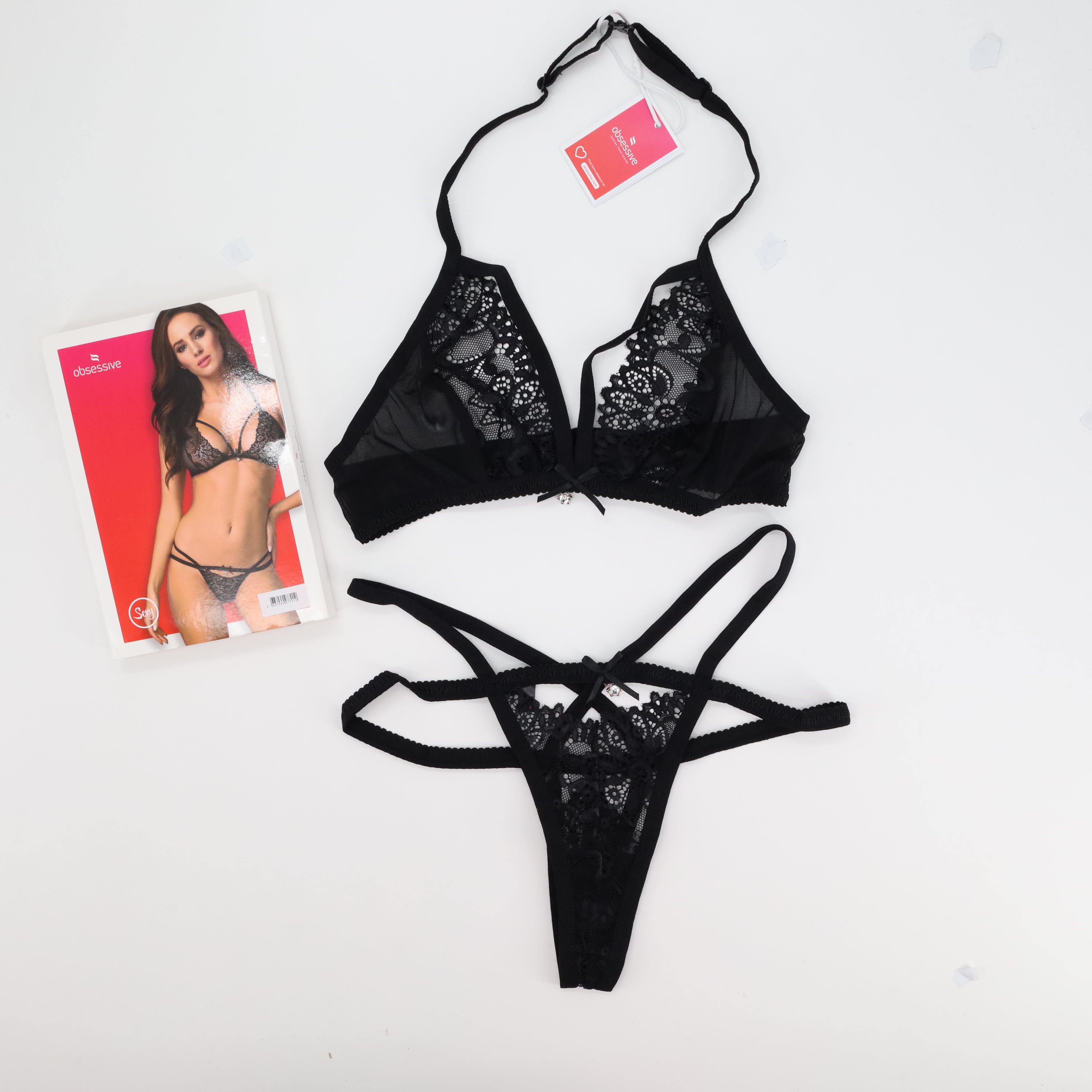 Ensemble de lingerie sexy Obsessive Noir