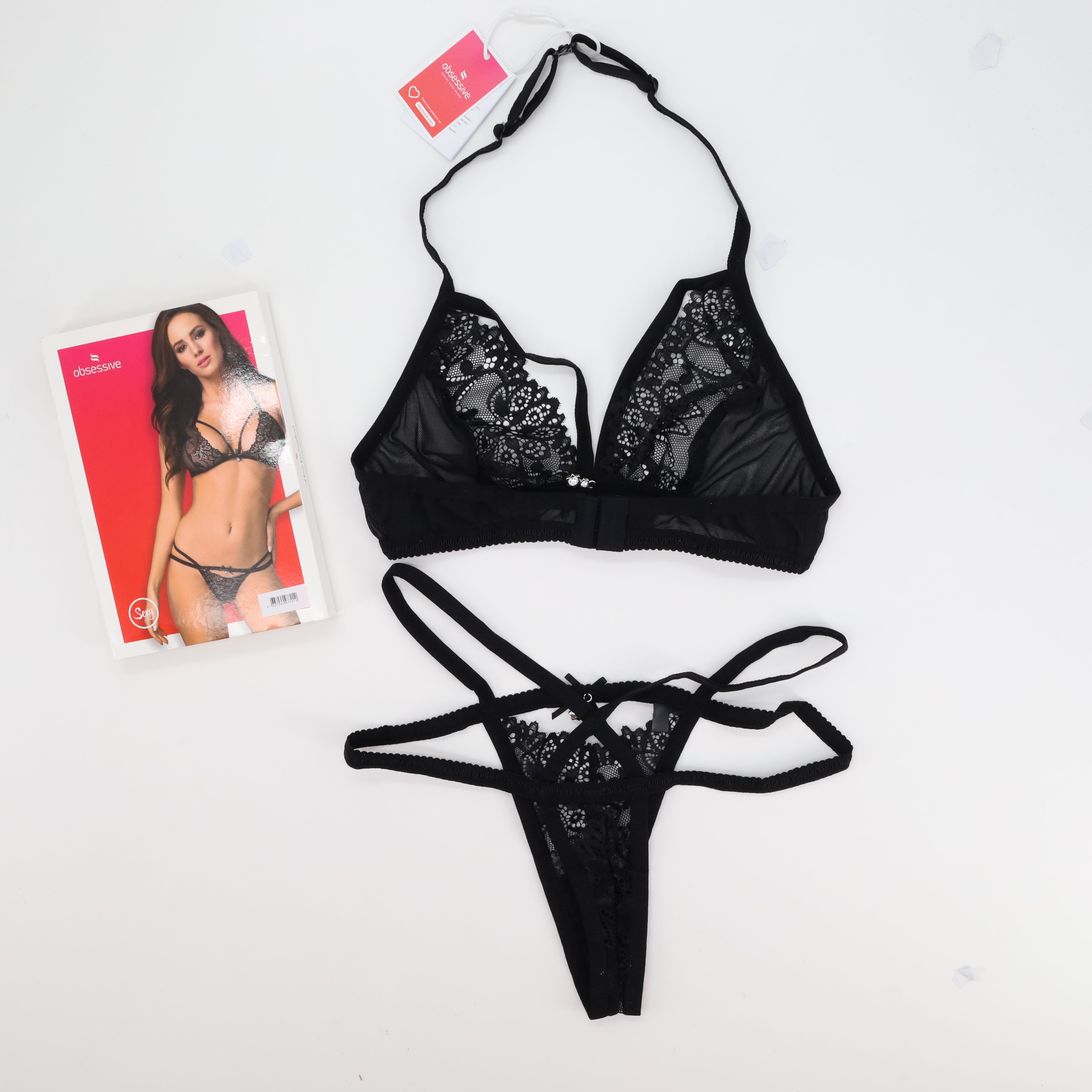 Ensemble de lingerie sexy Obsessive Noir