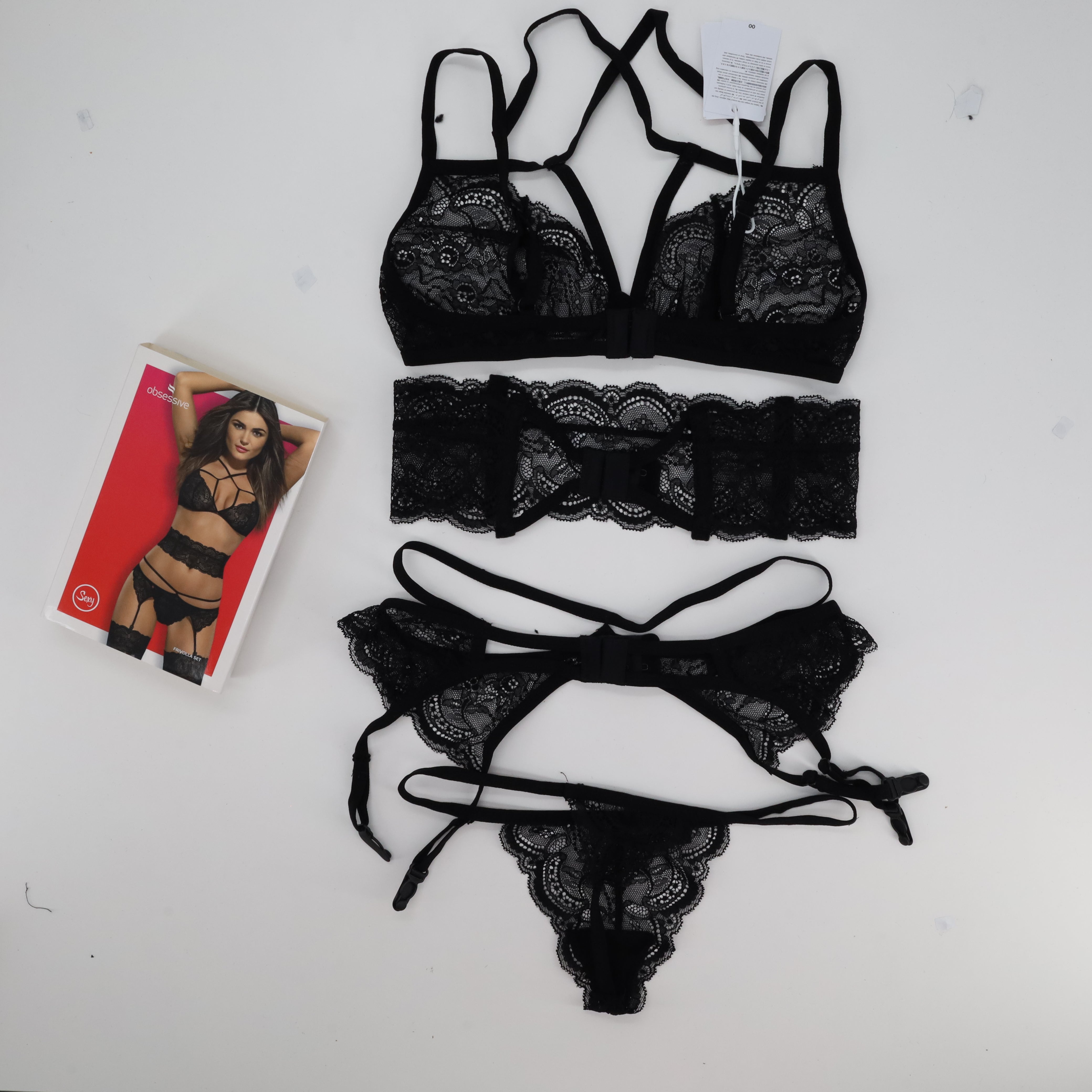 Ensemble de lingerie sexy Obsessive Noir
