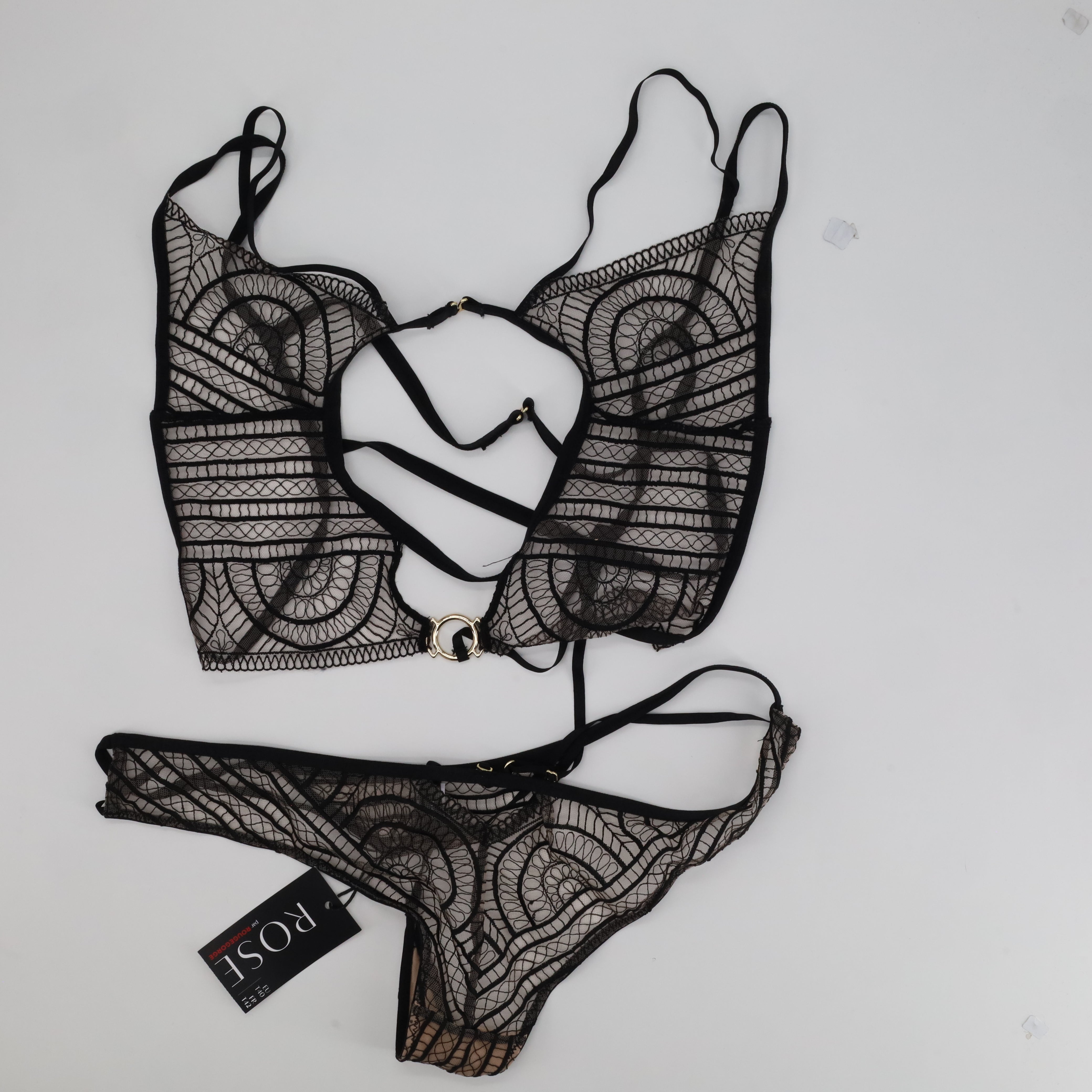 Ensemble de lingerie sexy Rose Noir