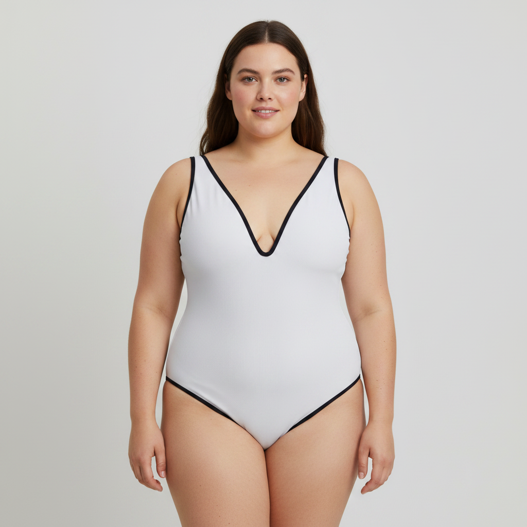 Maillot 1 pièce RougeGorge Blanc