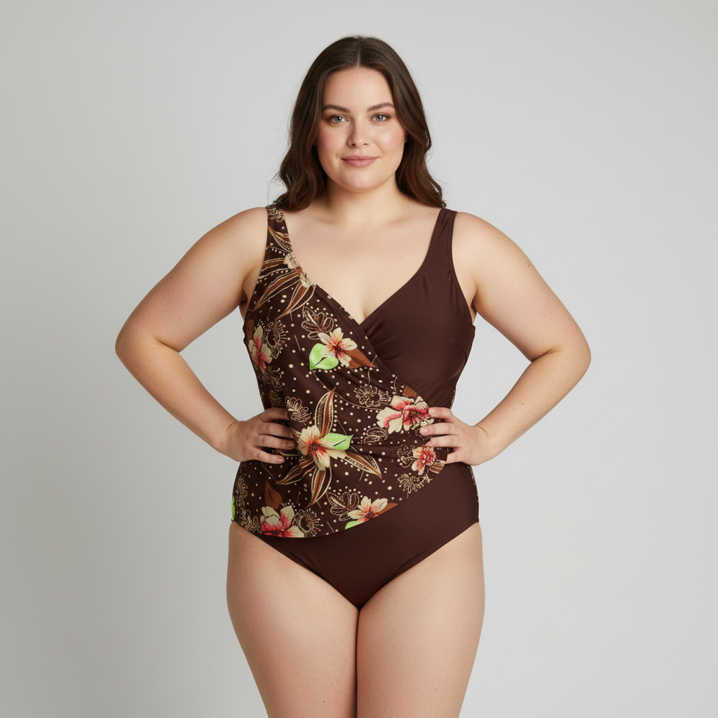 Maillot 1 pièce Marron