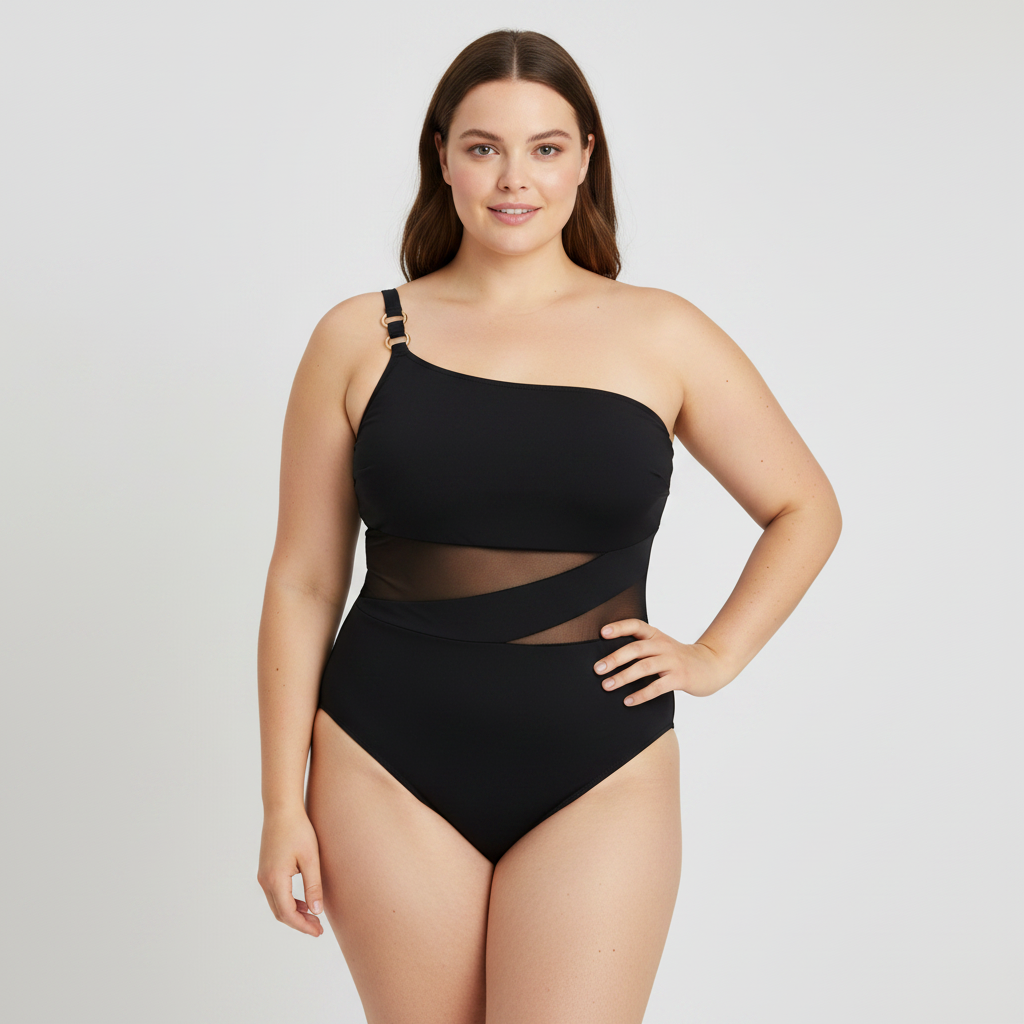 Maillot 1 pièce Rose Noir
