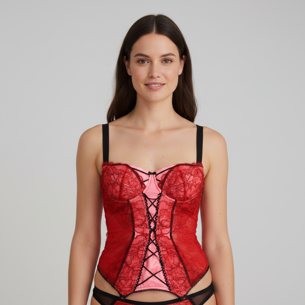 Guêpière RougeGorge Rose