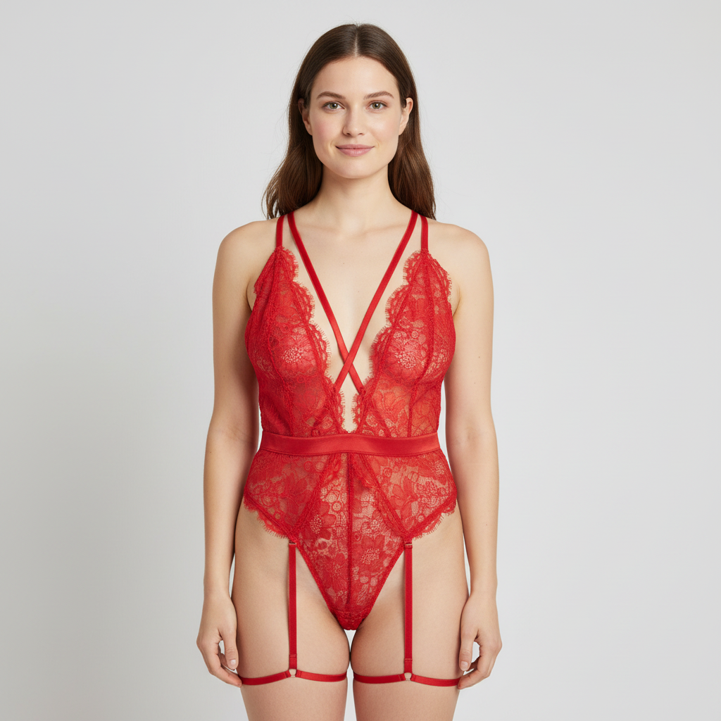Ensemble de lingerie sexy Victoria's Secret Rouge